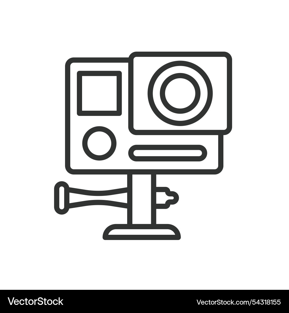 Action camera icon in line design Action camera icon in line design vector image