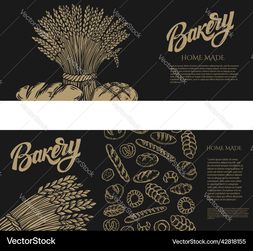 Bakery Flyer Template Design Element für Paket Bakery Flyer Template Design Element für Paket vektorbild
