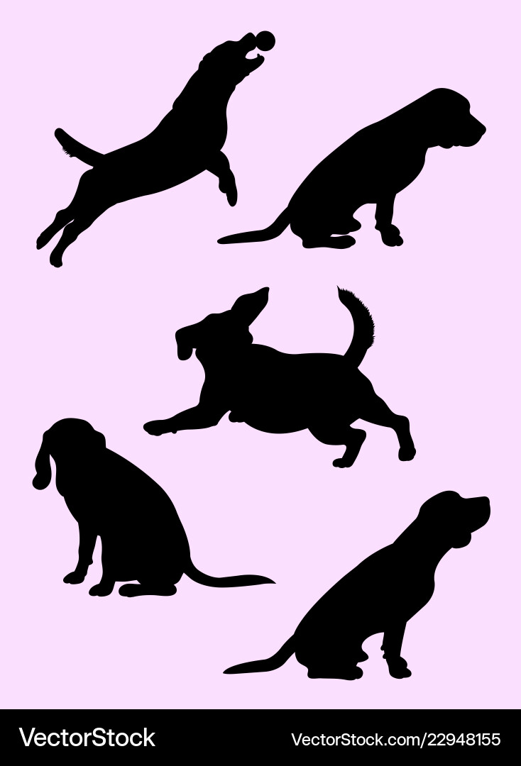 Beagle dog silhouette 03 Beagle dog silhouette 03 vector image
