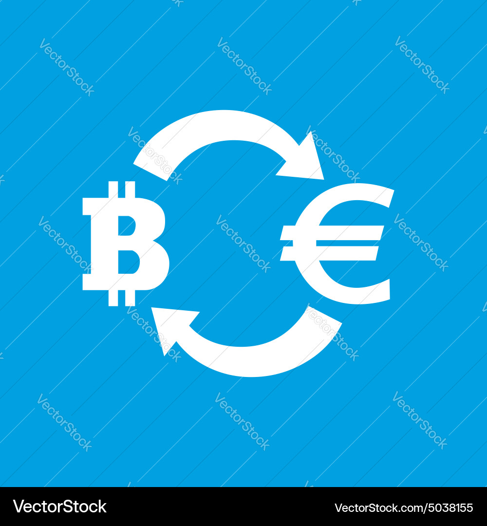 Bitcoin-euro exchange icon – Royalty-Free Vector | VectorStock