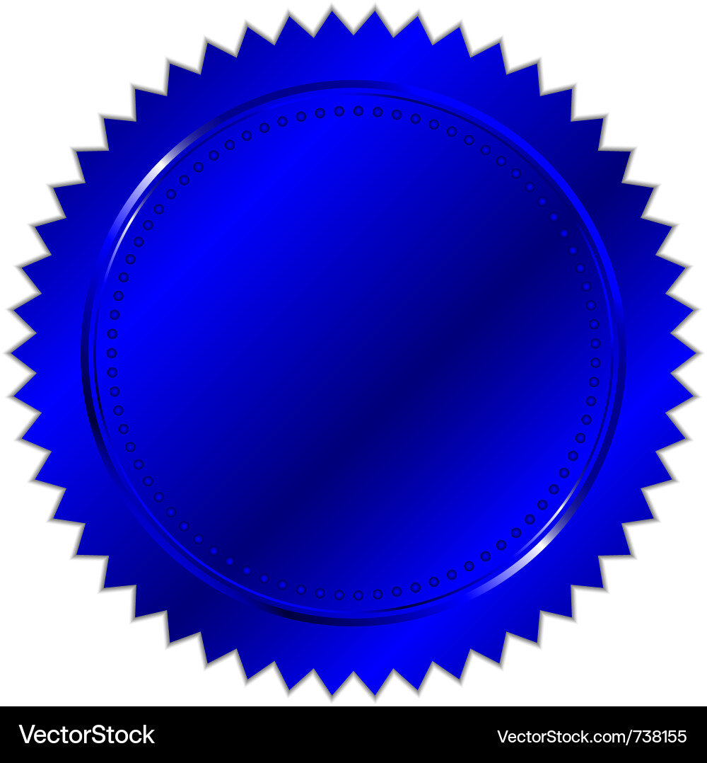 Blue Seal Certificate Vector Image