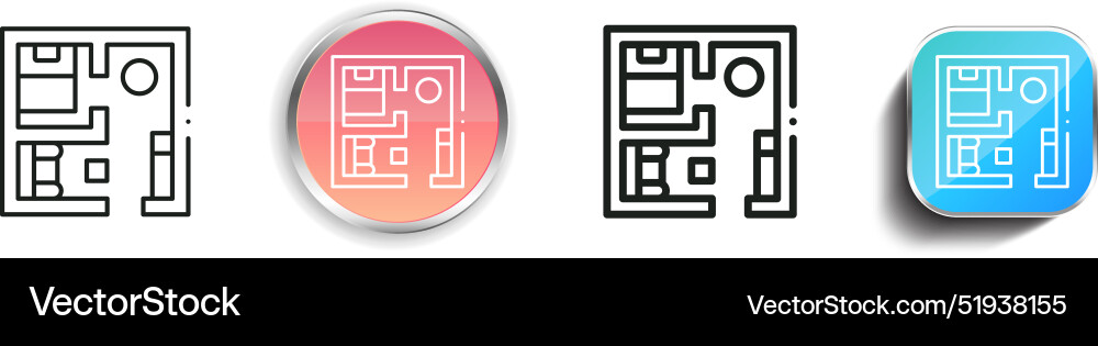 Blueprint icon thin linear regular and button vector image