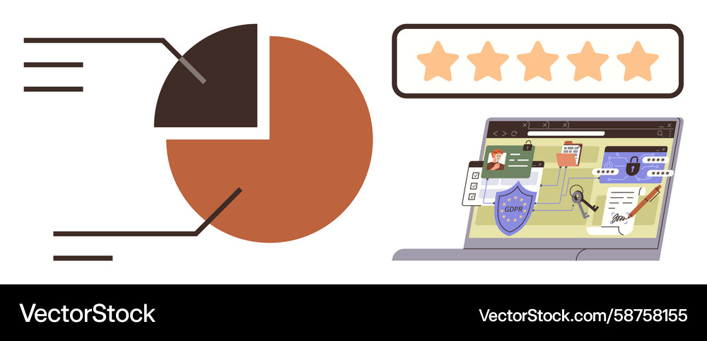 Cybersecurity Data Analysis Chart Vector Image