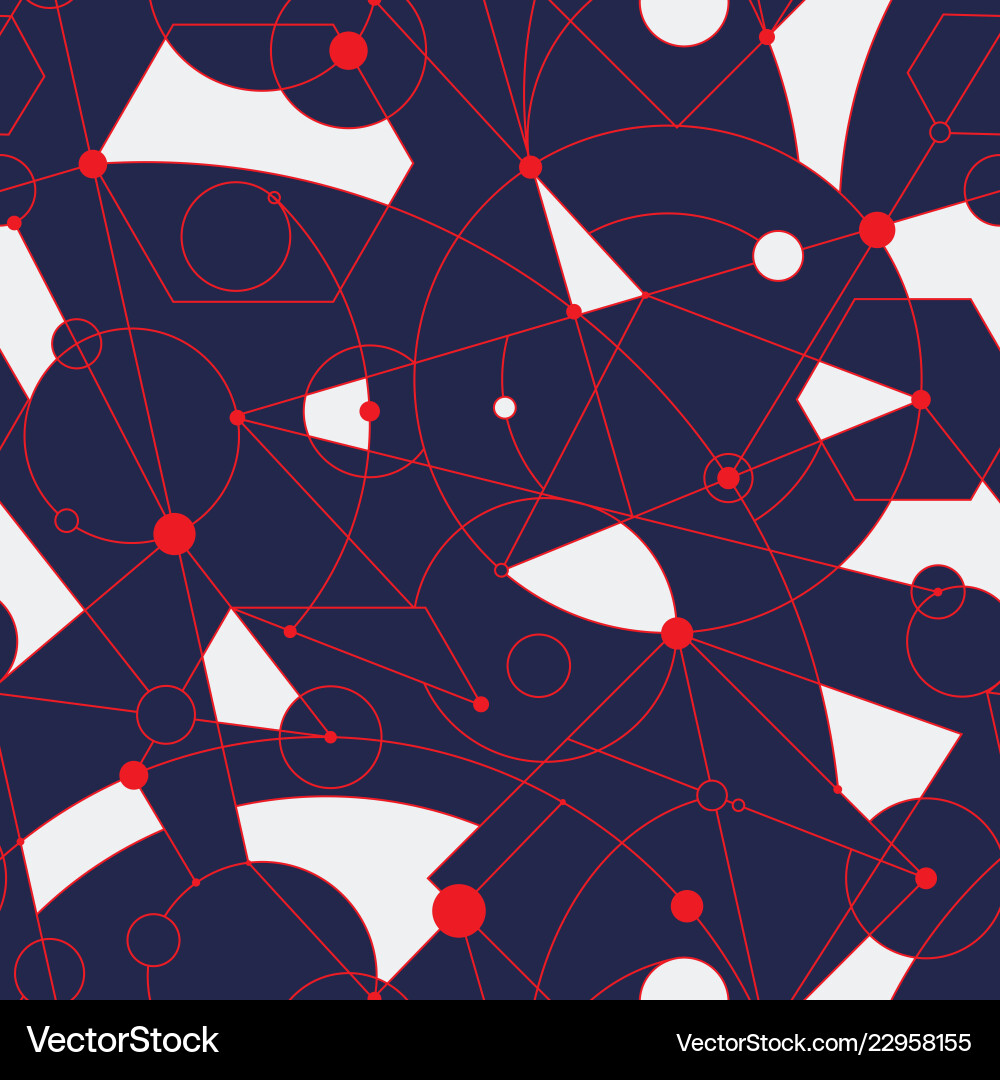 Grid seamless pattern with random geometric vector image