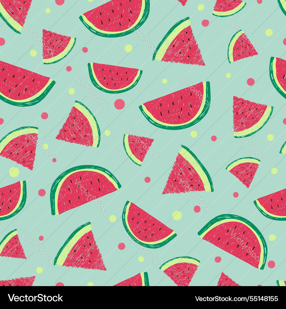 Seamless pattern with watermelon slices background Vector Image
