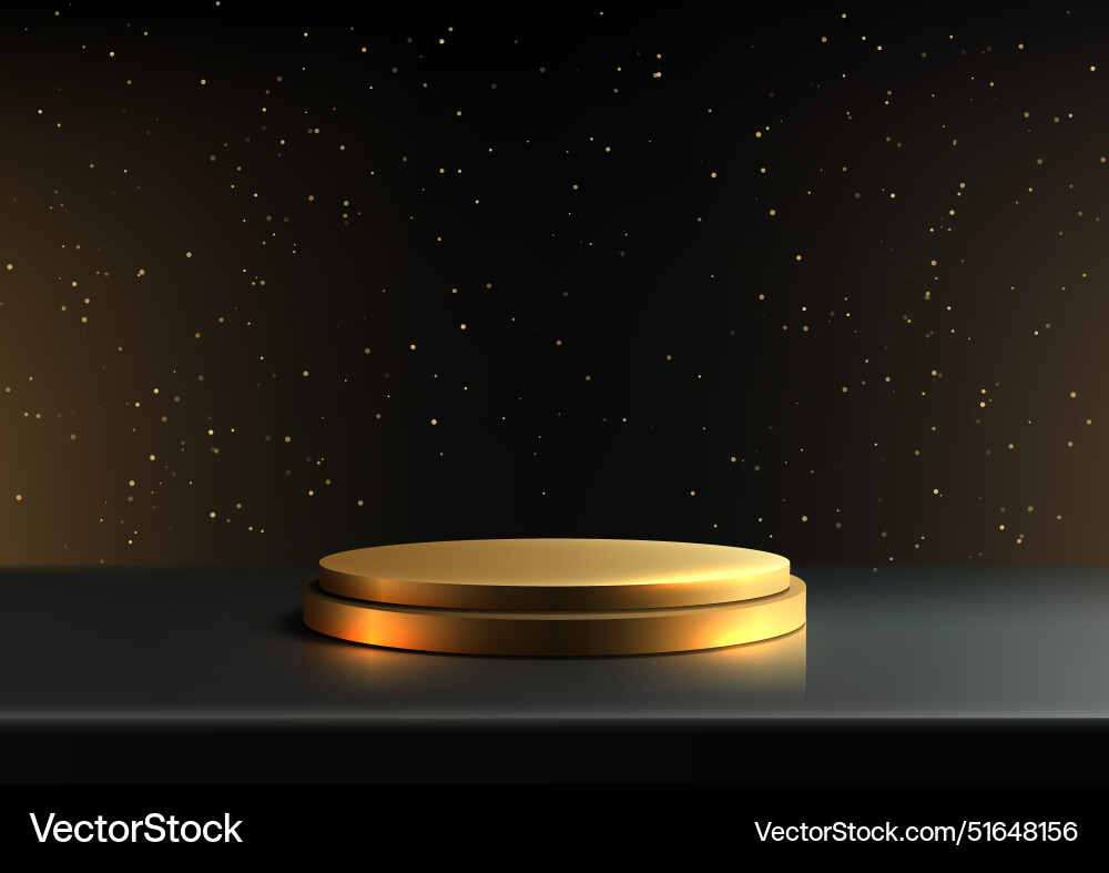 3d gold podium auf dunklen hintergrund mit funkeln 3d gold podium auf dunklen hintergrund mit funkeln vektorbild