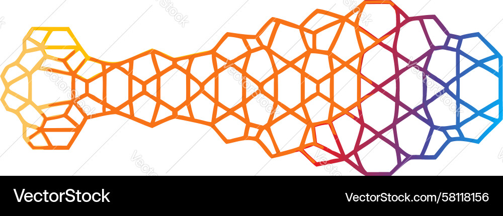 Chromatic Hexagonal Chain Vector Image