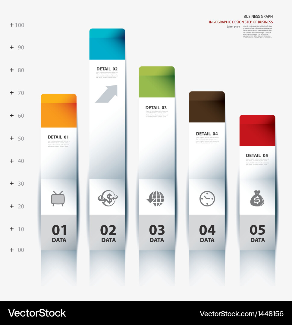 Data & Steps Chart Template vector image