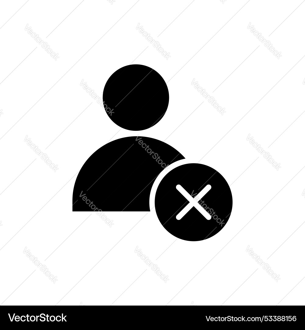 Delete user icon set restricted member Vector Image