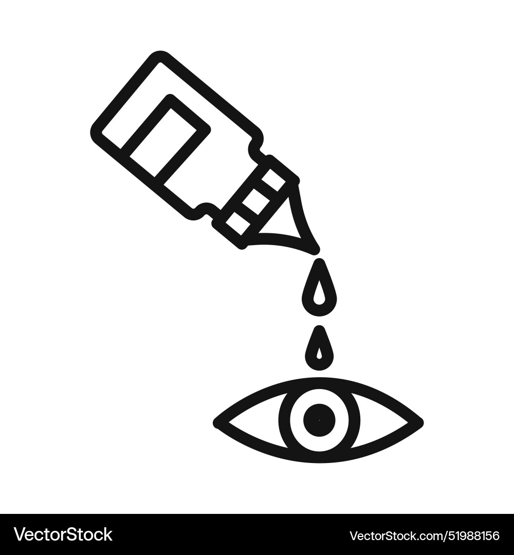 Eye drop icon mark in filled style Vector Image