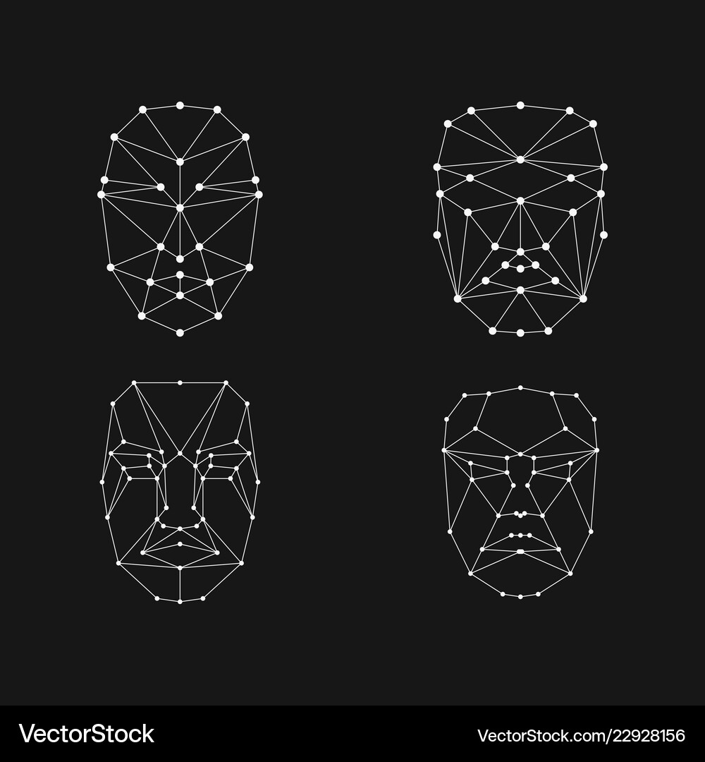 Face Recognition Grid – Royalty-Free Vector | VectorStock