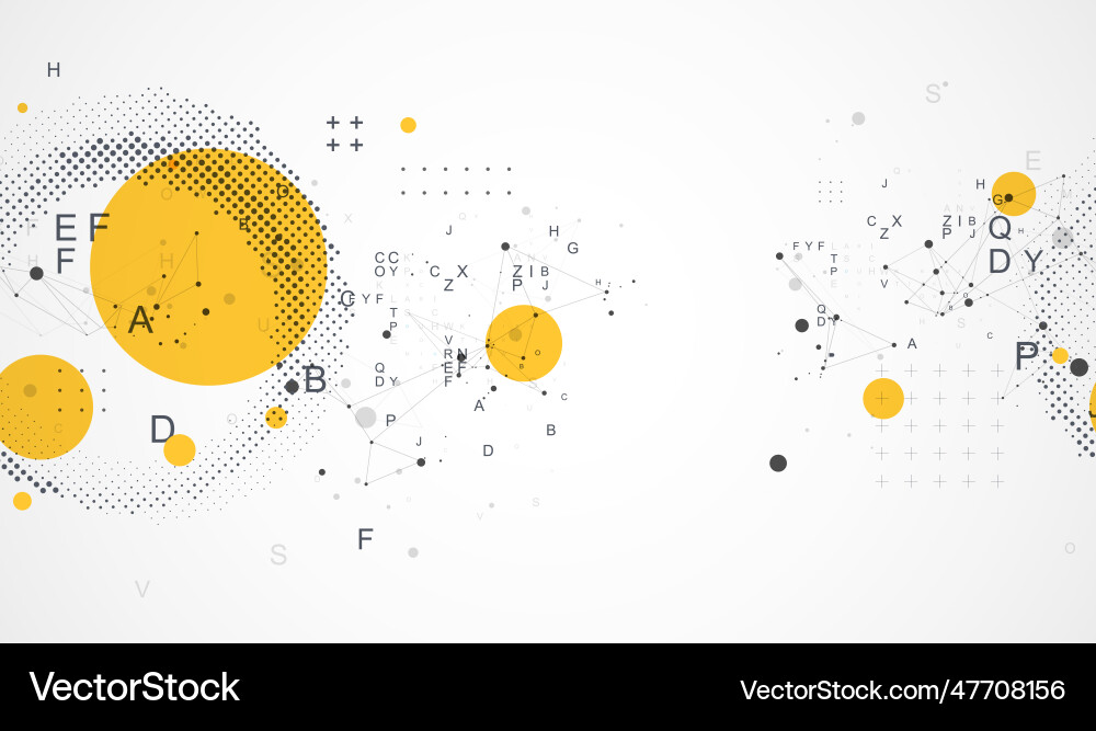 Halftone science background with connecting dots vector image