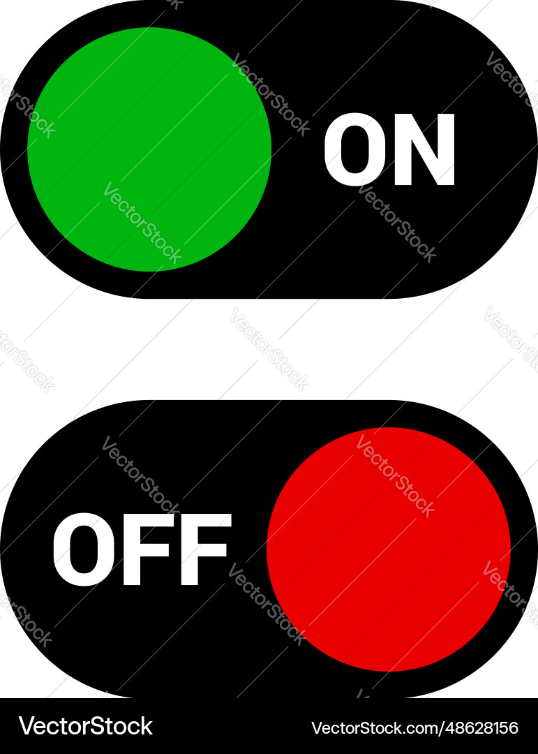 On-off button icons Royalty Free Vector Image - VectorStock
