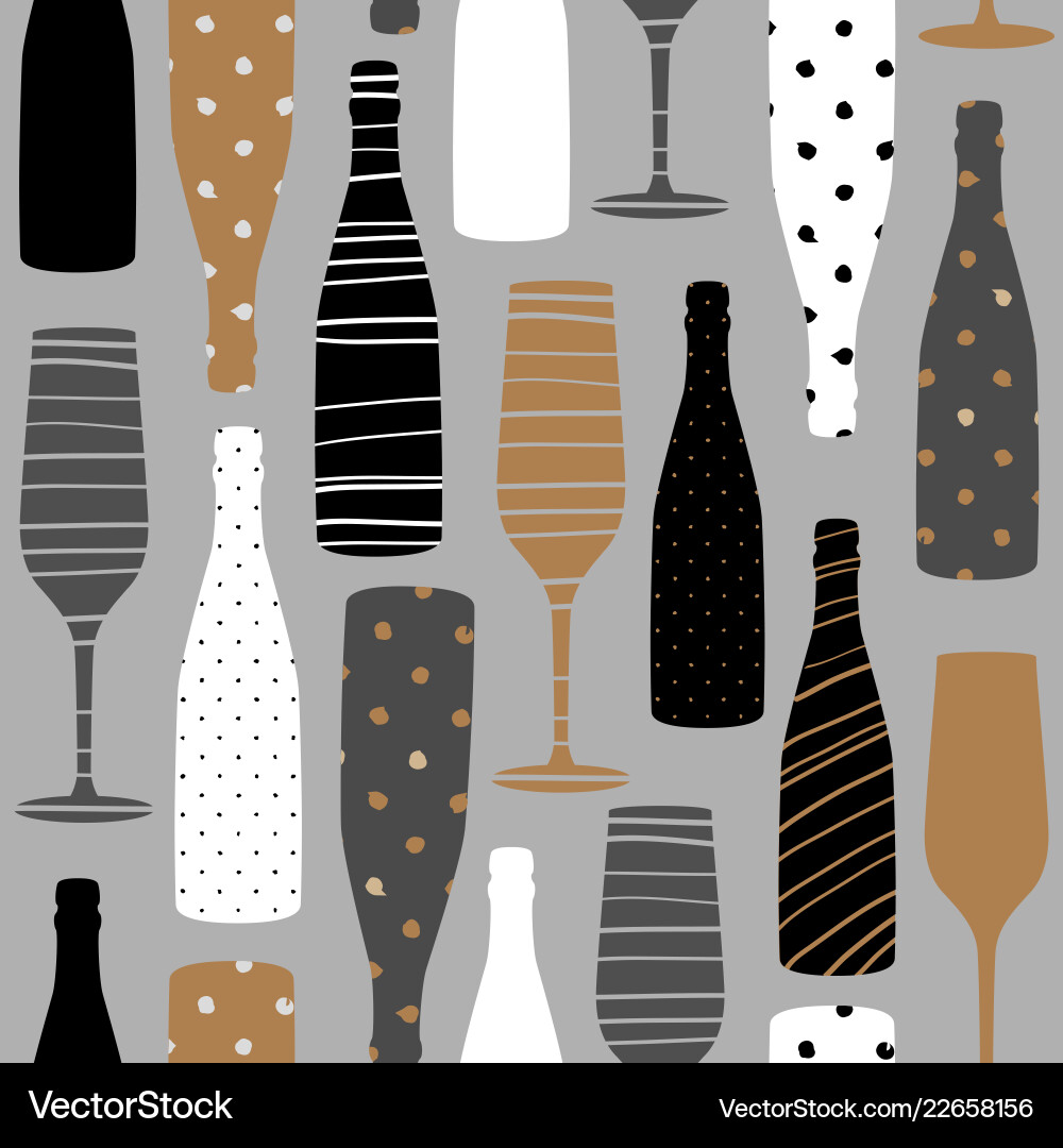 Seamless pattern with champagne bottles Seamless pattern with champagne bottles vector image