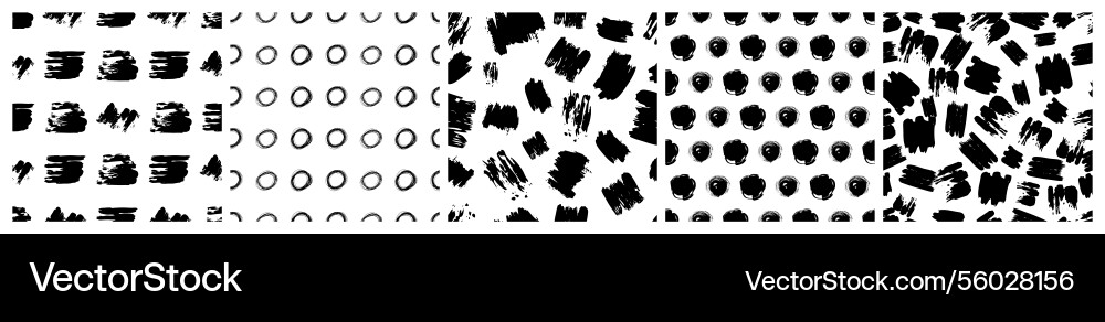 Set of seamless patterns with scribble smears Set of seamless patterns with scribble smears vector image
