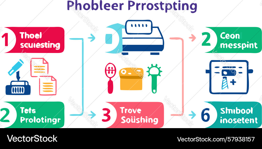 3D Printing Workflow: From Concept to Product Vector Image