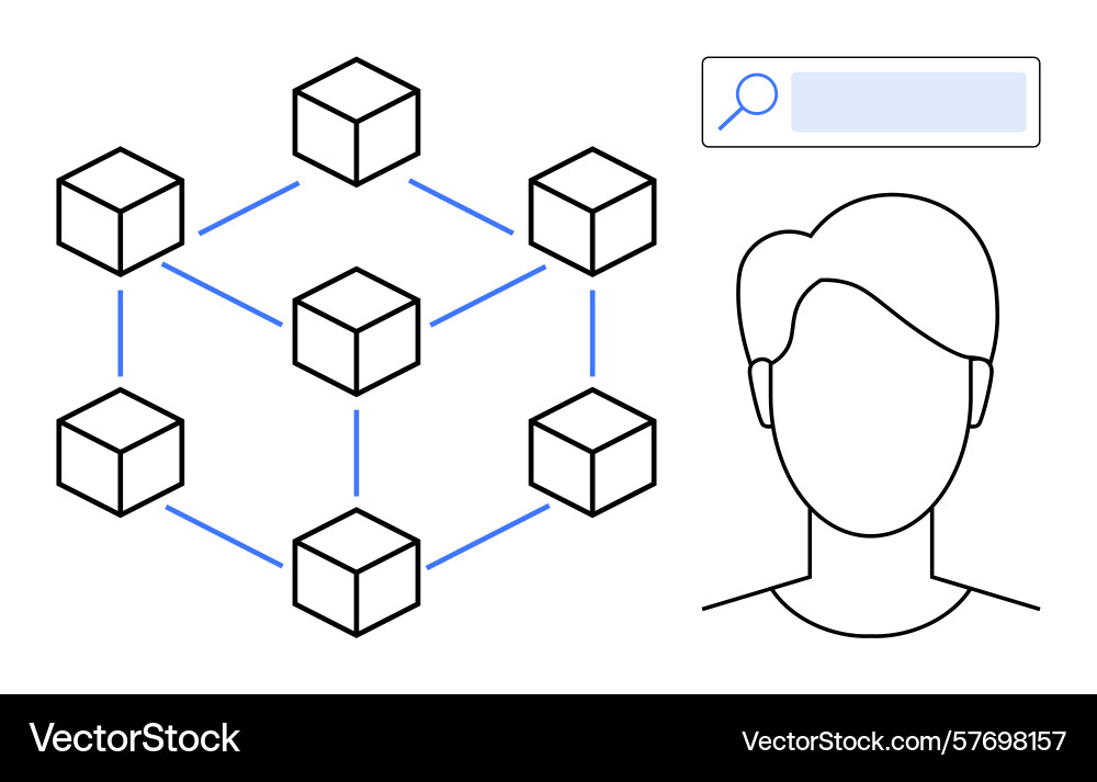 Blockchain network concept with user profile Blockchain network concept with user profile vector image
