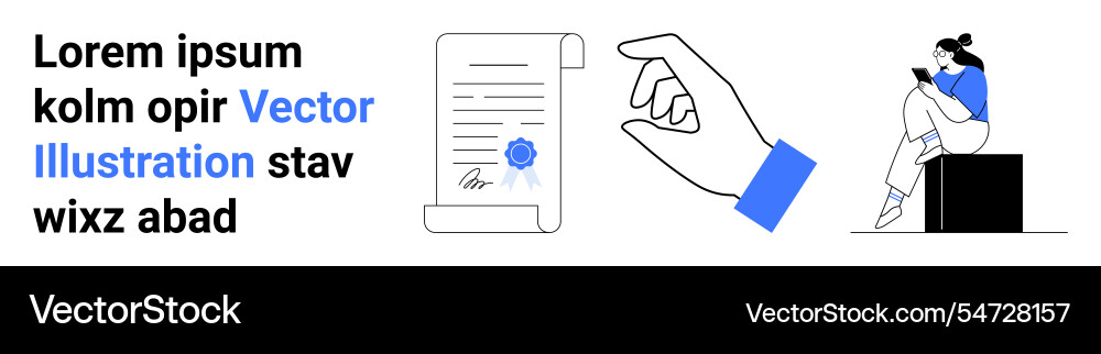 Digital document signing text reading Vector Image