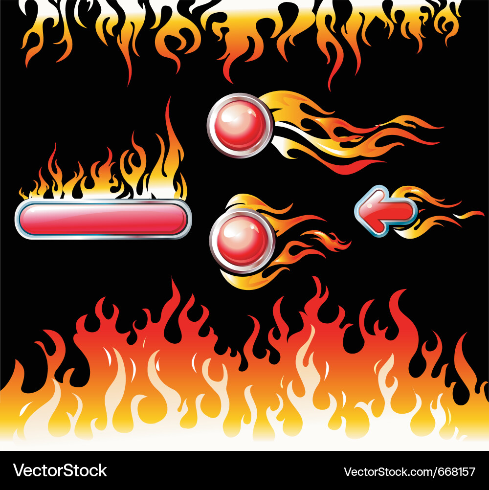 Flame and Fire Elements vector image
