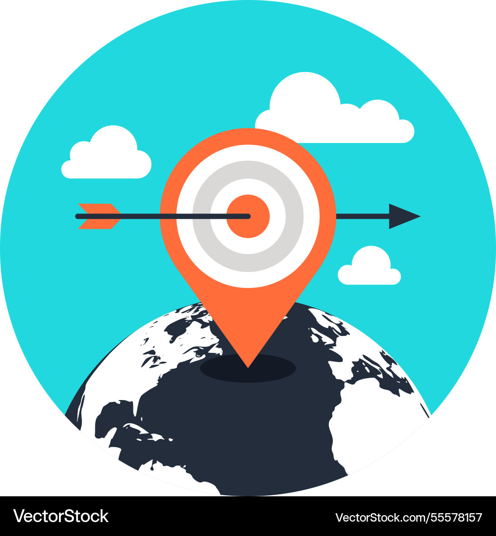 Geo targeting flat web icon concept Geo targeting flat web icon concept vector image