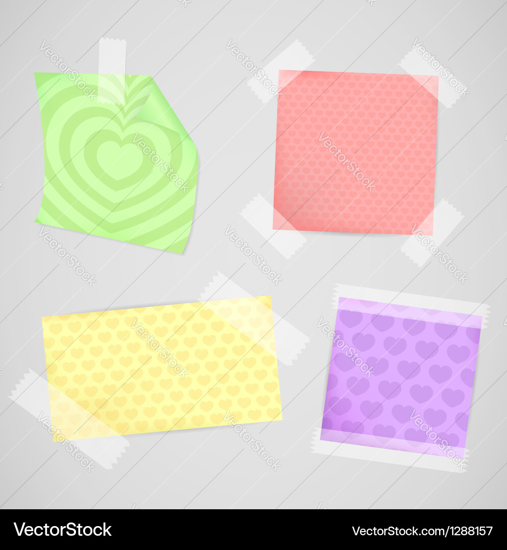 Messages papers with heart texture set vector image