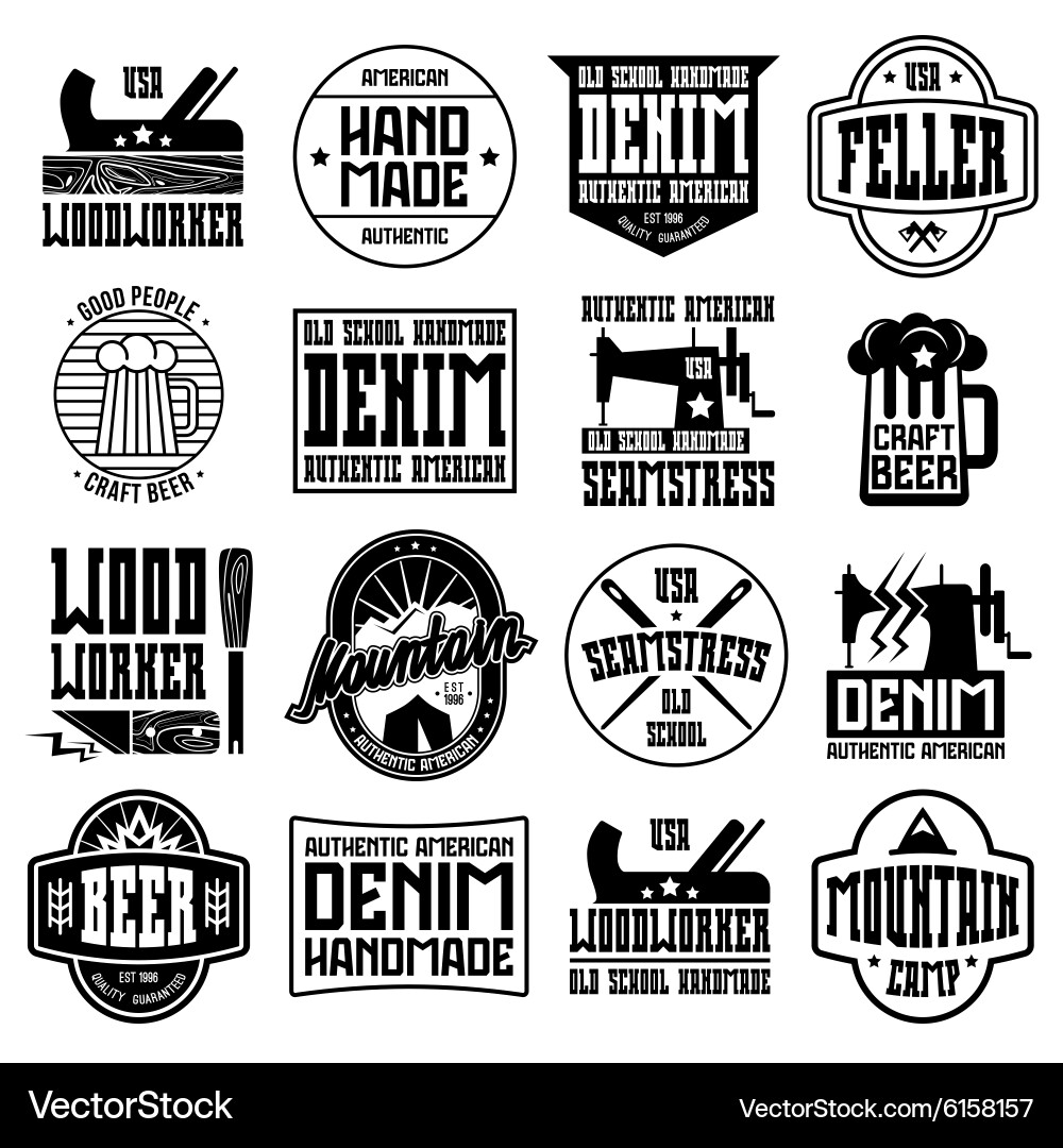 Retro Woodworker Badges Vector Image