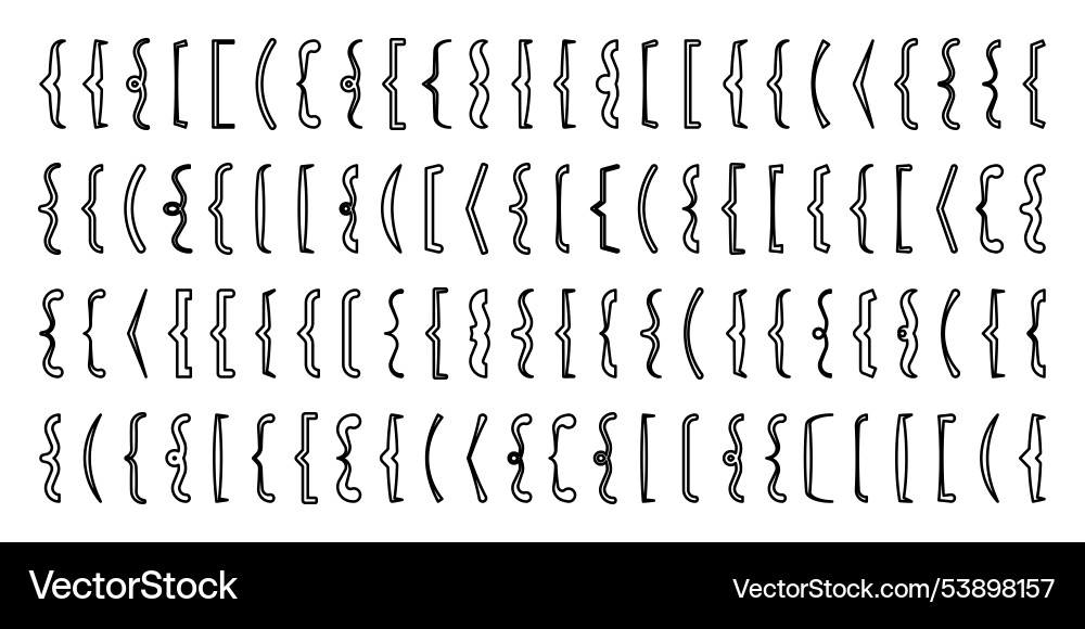 Text brackets collection black quotation box Vector Image
