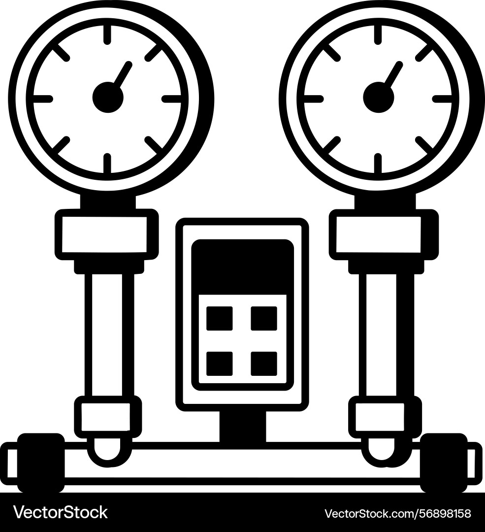 A sketchy style icon showing gas controller Vector Image