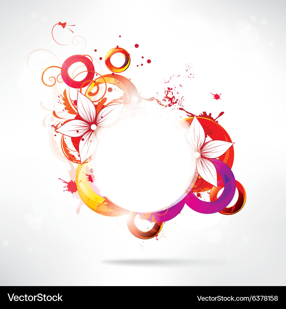 Abstract floral background with frame for text Vector Image