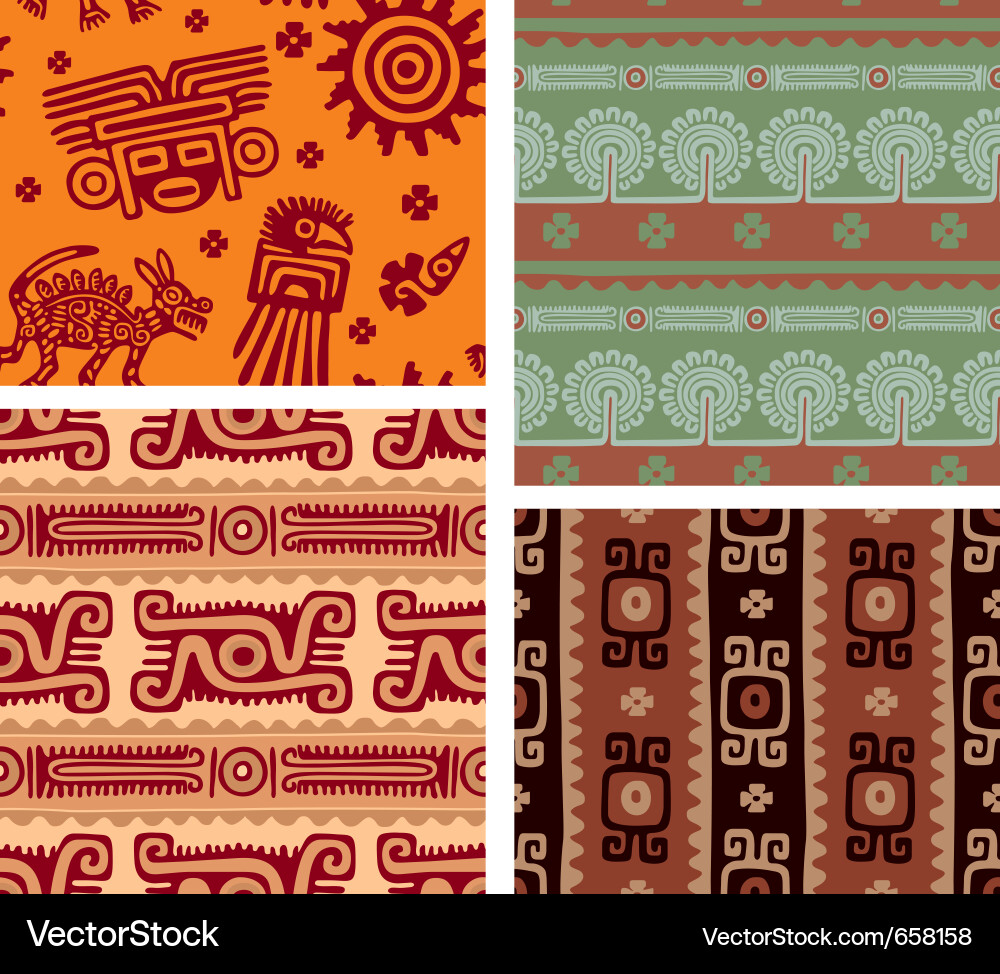 Aztec Fliesenmuster - Mexikanisches Motiv Vektorbild