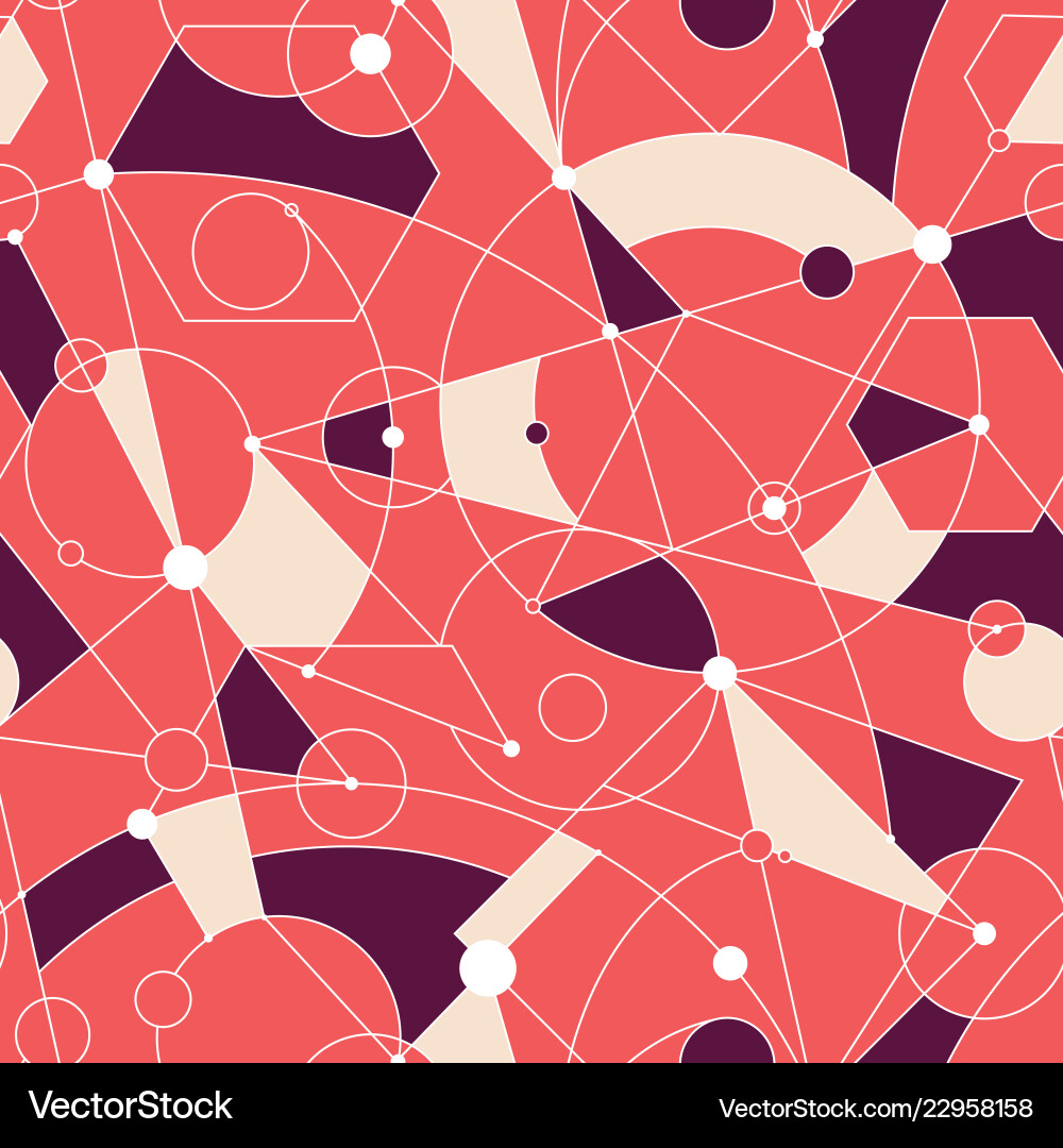 Grid seamless pattern with random geometric Grid seamless pattern with random geometric vector image