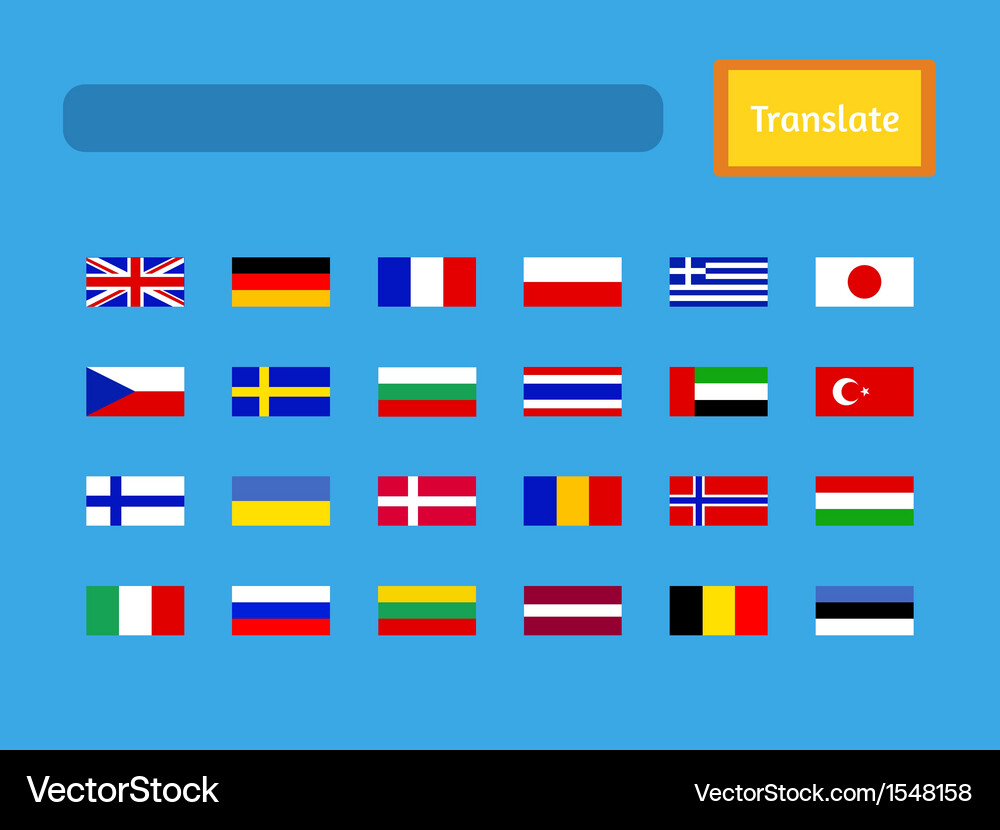 Interface of mobile translator application Vector Image