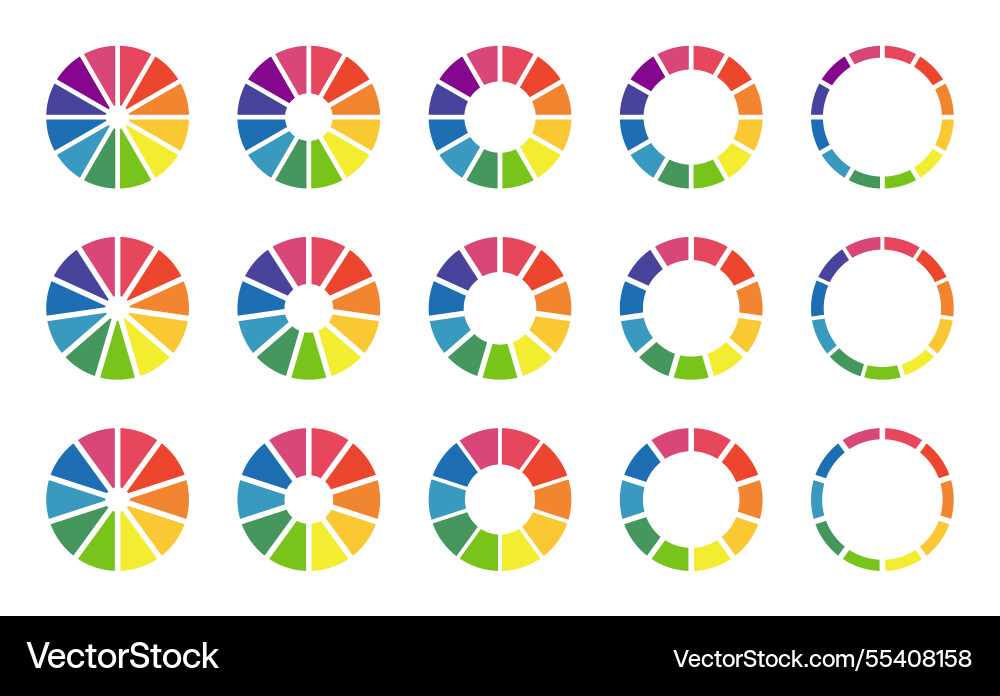 Segmented Donut Charts vector image