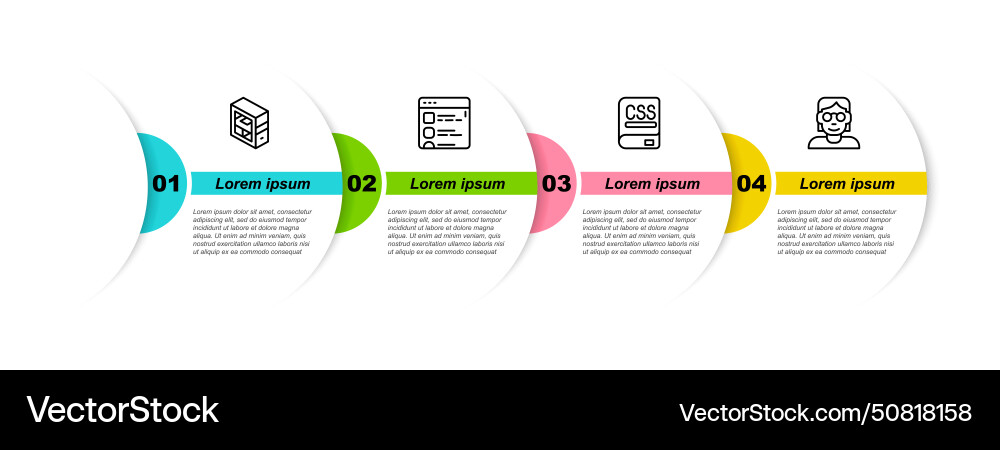 Set line computer browser files books about vector image