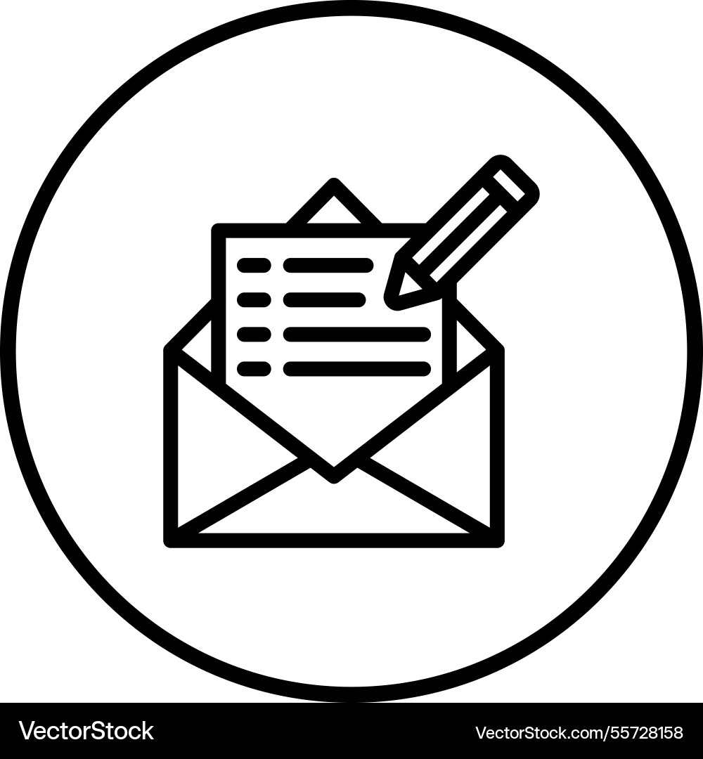 Write mail icon design vector image