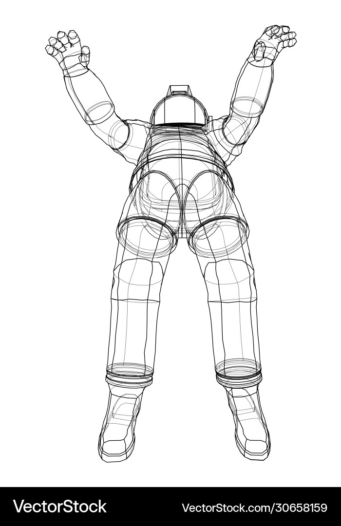Astronaut concept rendering 3d vector image