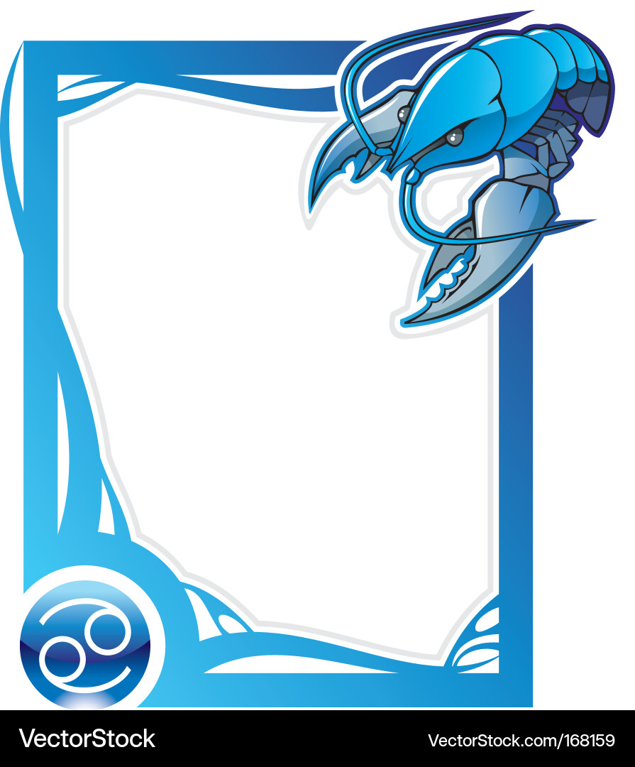 Cancer Zodiac Frame Vektorbild