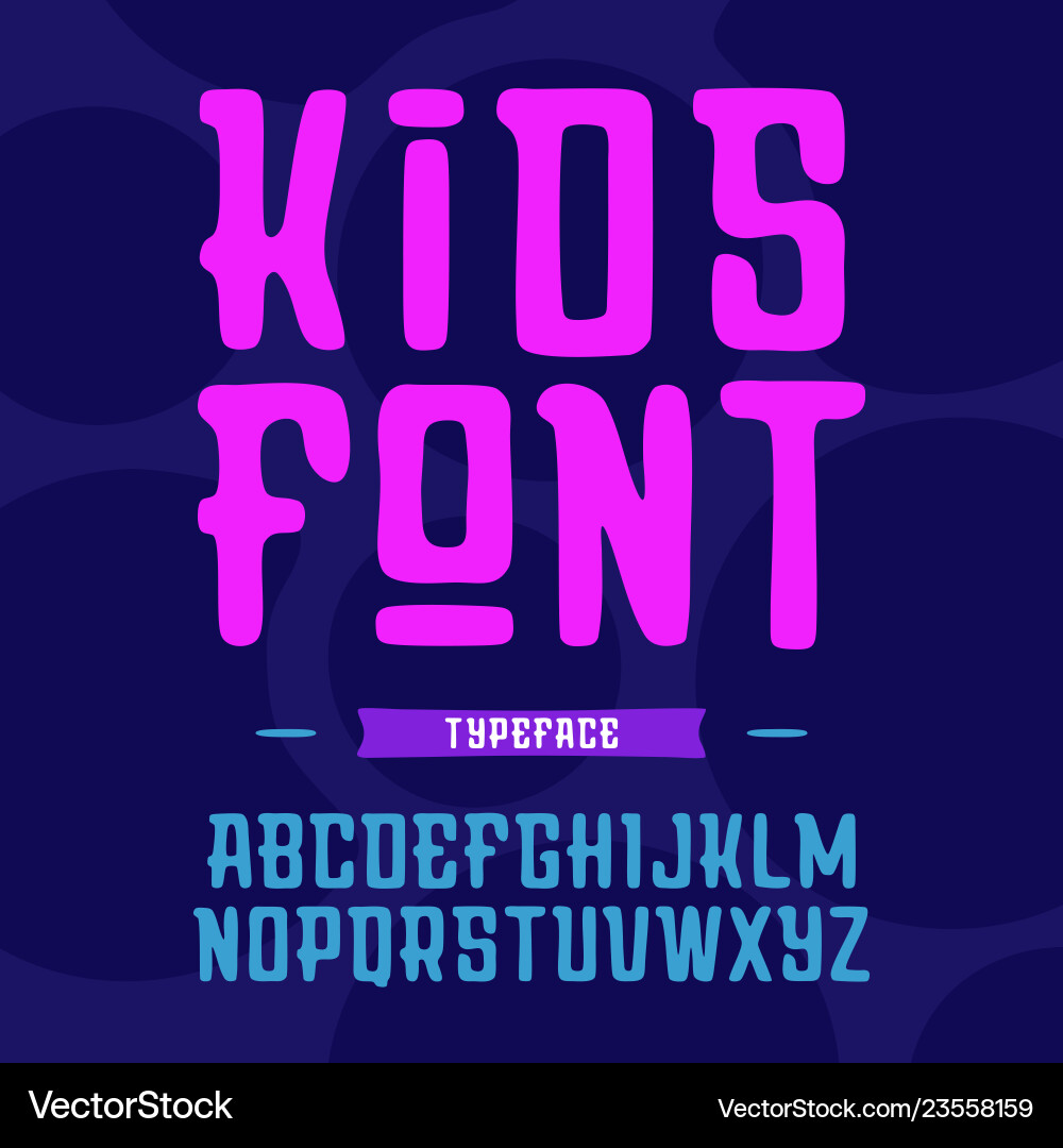 Colorful Kids Font Alphabet Vector Image