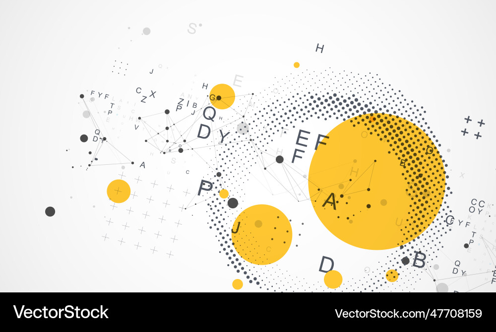Halftone science background with connecting dots Vector Image