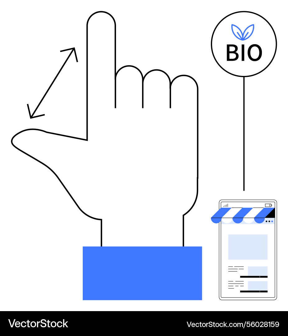Hand gesture indicating link navigation with bio Hand gesture indicating link navigation with bio vector image