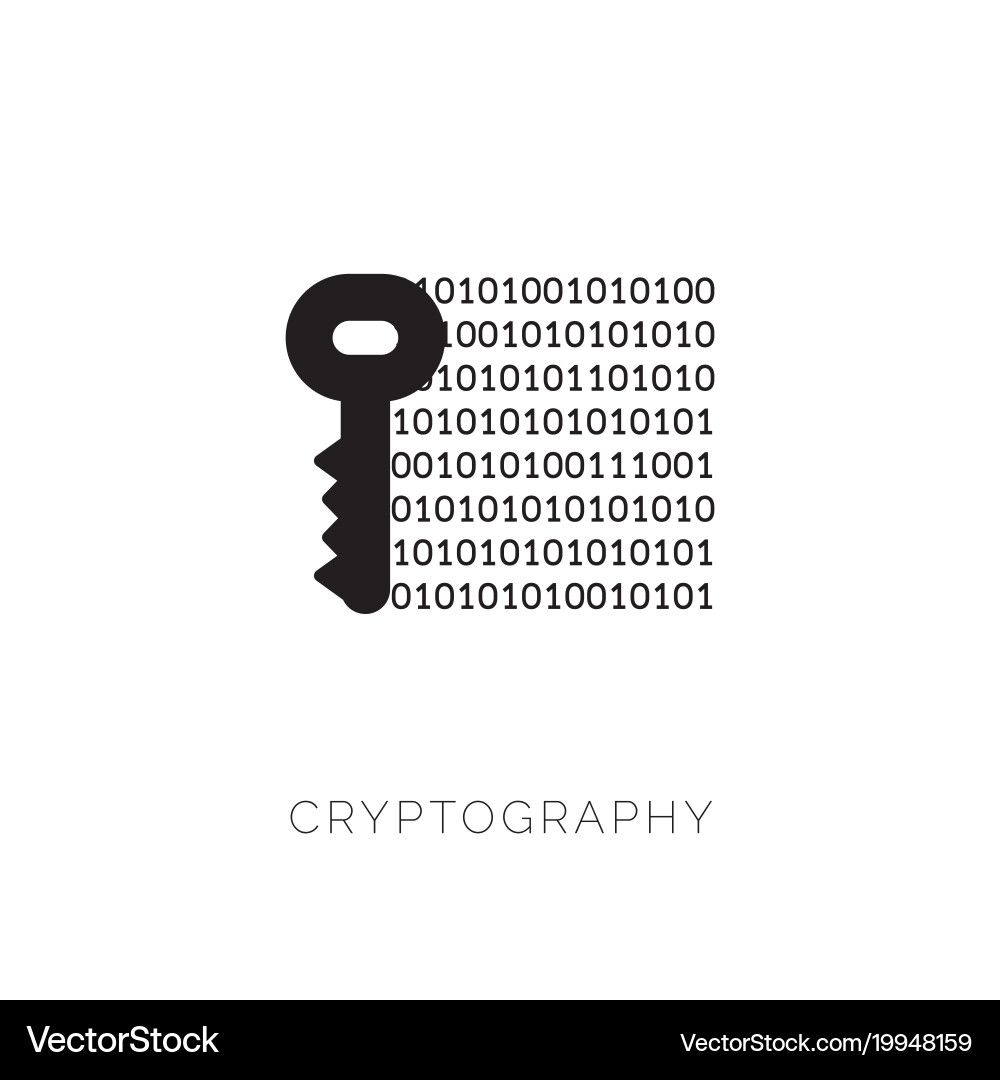 Kryptographie mit Binary Code Vektorbild