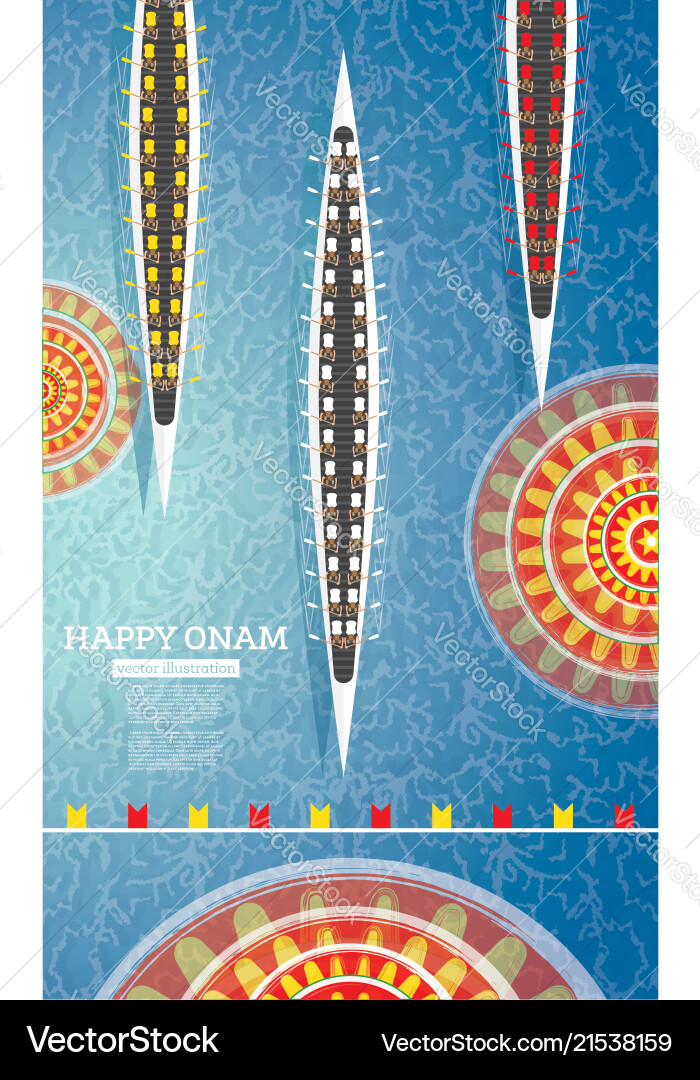 Onam boat festival background south india kerala Onam boat festival background south india kerala vector image