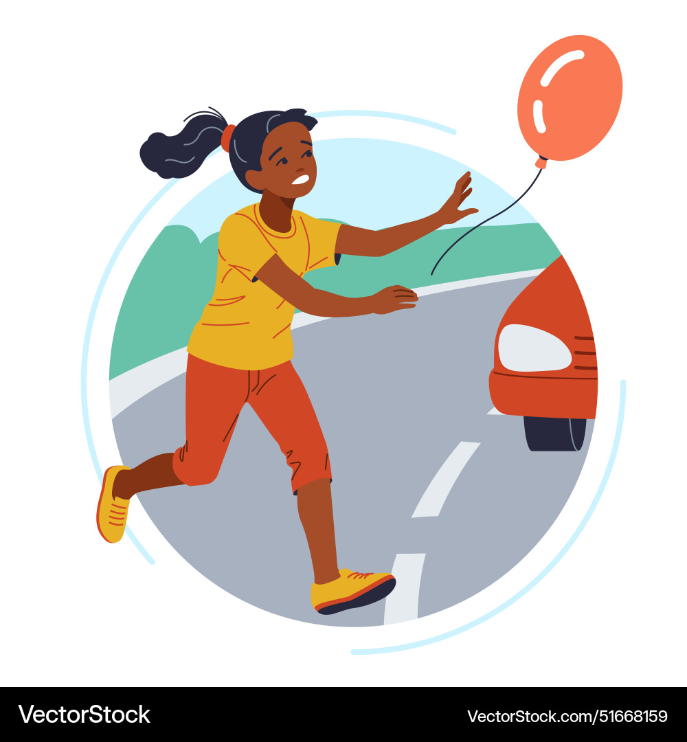 Sad african american girl running follow air Sad african american girl running follow air vector image