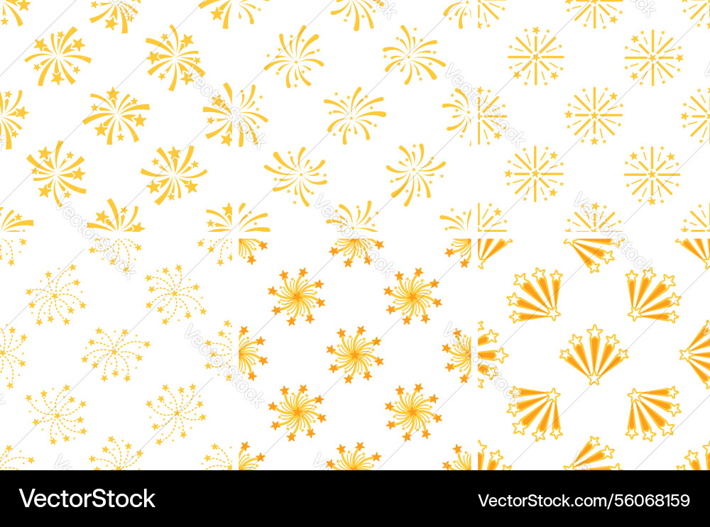 Seamless patterns with golden fireworks exploding Seamless patterns with golden fireworks exploding vector image