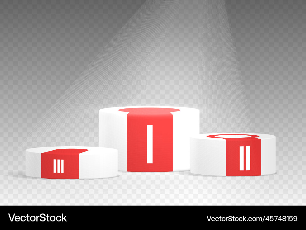 Winners podium with red carpet stage for awards Vector Image