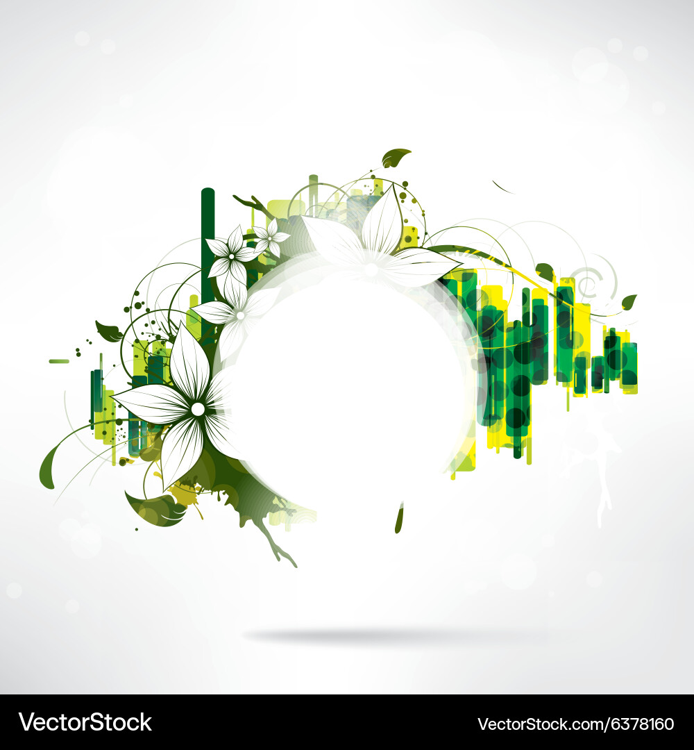 Abstract floral background with frame for text Vector Image