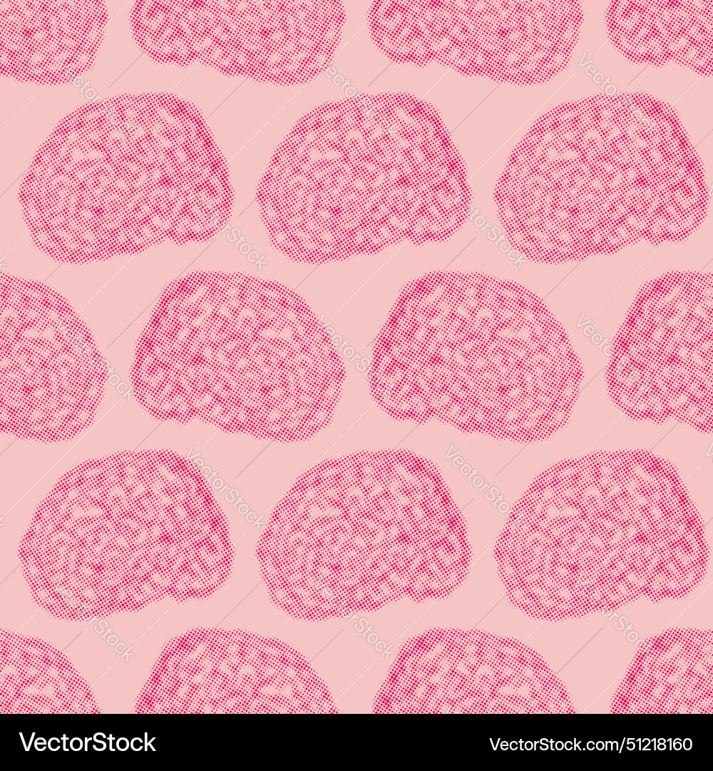 Brain halftone pattern seamless brains Brain halftone pattern seamless brains vector image