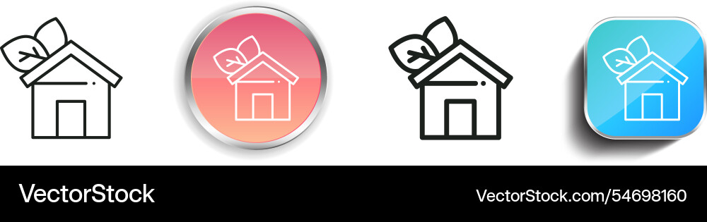 Greenhouse icon thin linear regular and button Greenhouse icon thin linear regular and button vector image