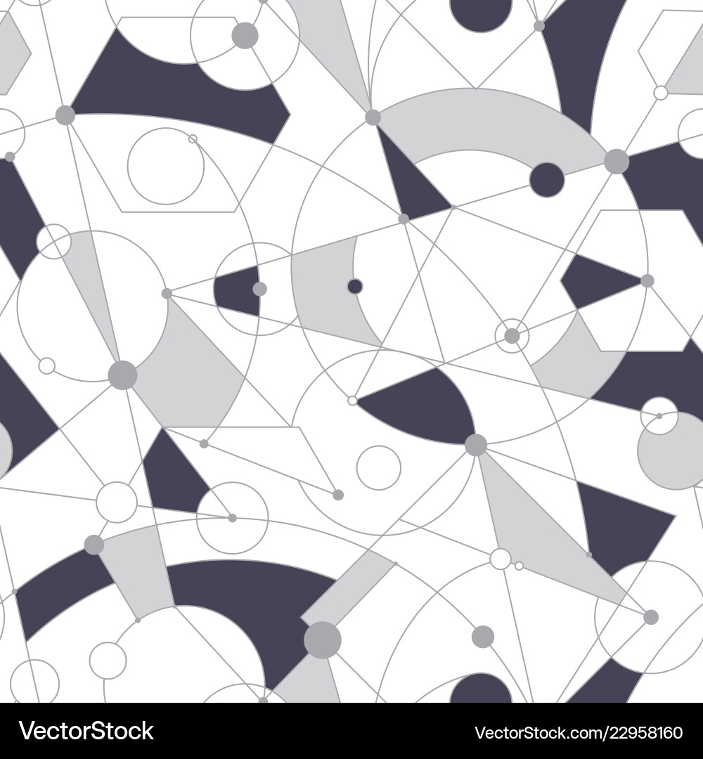 Grid seamless pattern with random geometric Grid seamless pattern with random geometric vector image