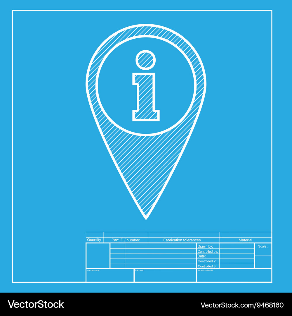 Map pointer with information sign white section Vector Image